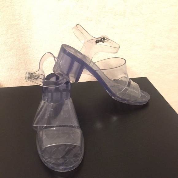 clear jelly heels